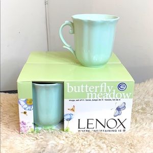 Lenox Butterfly Meadow Mint Green Mugs. NWT
